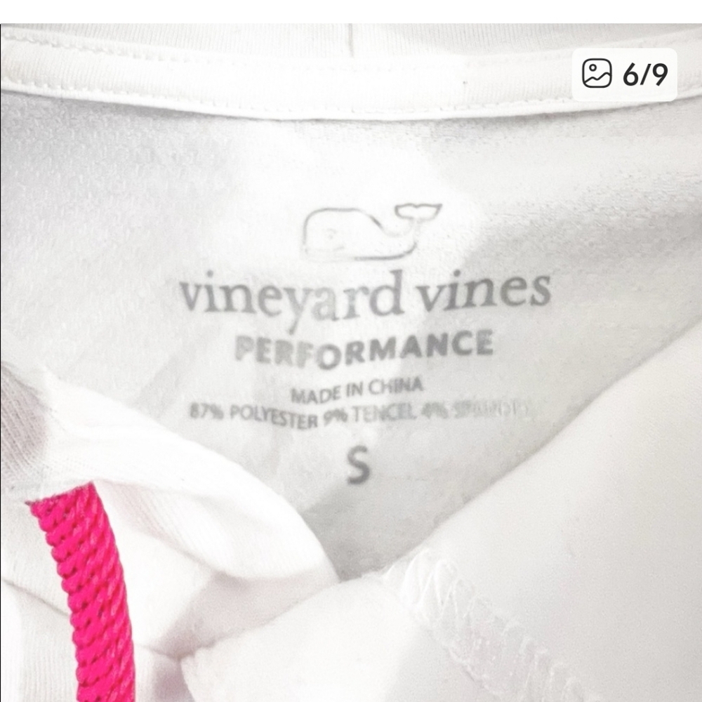 Vineyard Vines White and Pink Active Shirt